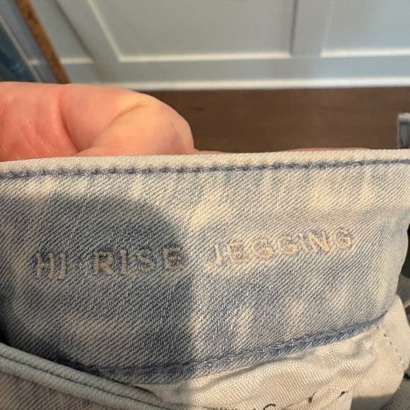 American Eagle Hi-Rise Jegging Light Acid Wash Ne(X)t Level Stretch Raw Hem 8 - Picture 3 of 16